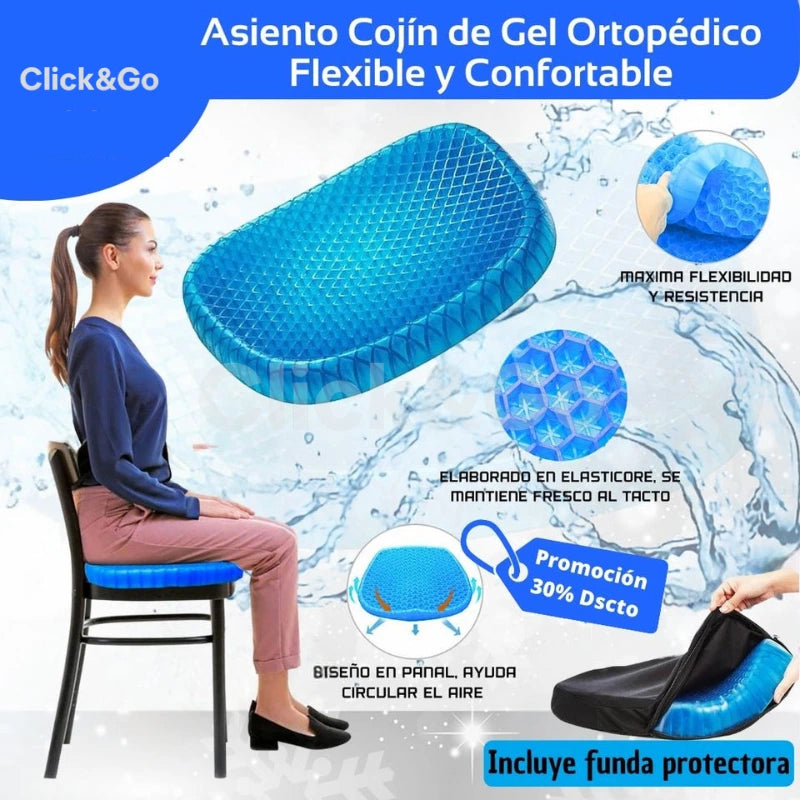 Cojín Ortopédico GelFlex® – Alivio inmediato para tu espalda y coxis