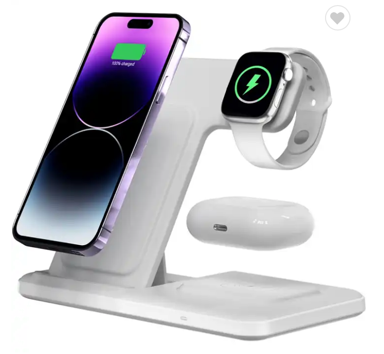 CARGADOR 3 EN 1 PARA CELULAR, SMARTWATCH Y AUDIFONO