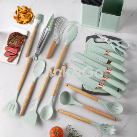 🍴🔪SetCocinaPro® 👩‍🍳 – El set de 19 piezas que toda cocina necesita✨