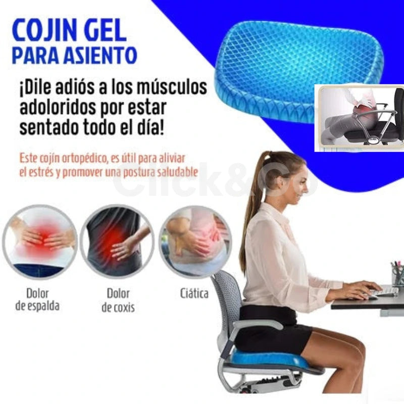 Cojín Ortopédico GelFlex® – Alivio inmediato para tu espalda y coxis