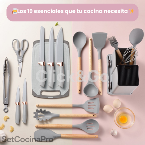 🍴🔪SetCocinaPro® 👩‍🍳 – El set de 19 piezas que toda cocina necesita✨