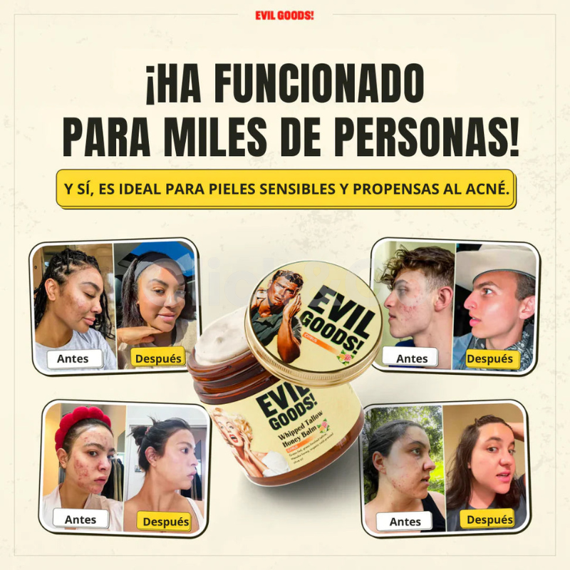 ✨🍯Crema Facial Natural Evil Goods con Sebo y Miel – Skincare orgánico libre de tóxicos 🌿