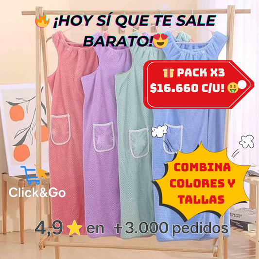 🧖‍♀️ TOALLA BATA PARA MUJER: ¡SÉCATE Y VÍSTETE EN UN SOLO PASO! 💨👗