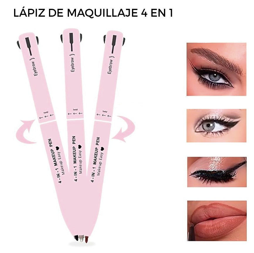 LÁPIZ DE MAQUILLAJE 4 EN 1 MULTIFUNCIONAL